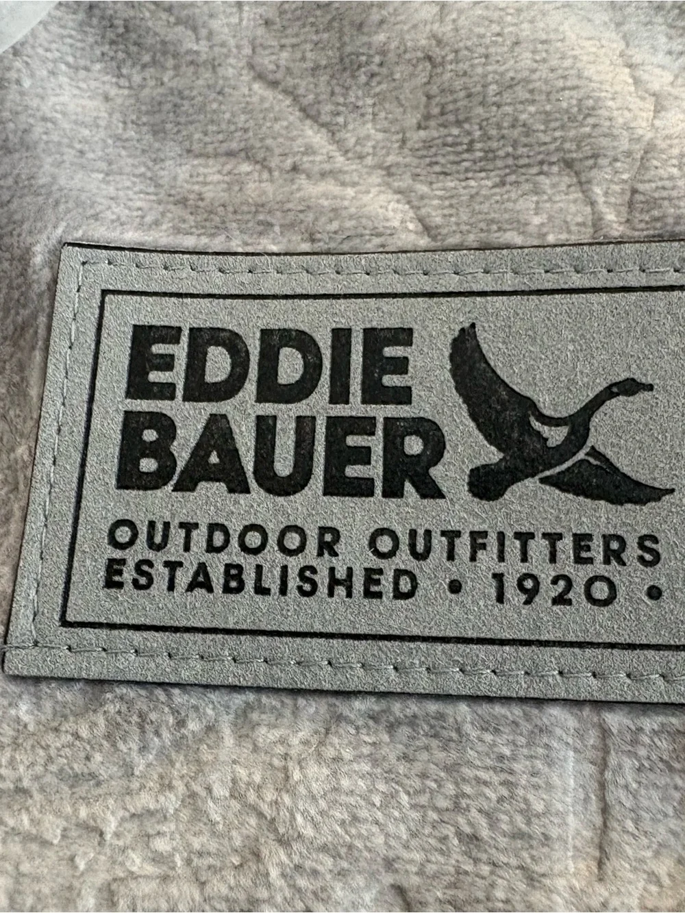Eddie Bauer Gray Plush Blanket Throw 50” x 70” Embossed Leaf-patterned NEW